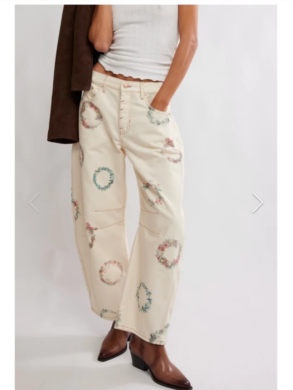 NWT Free People $252 Good Luck Barrel Jeans